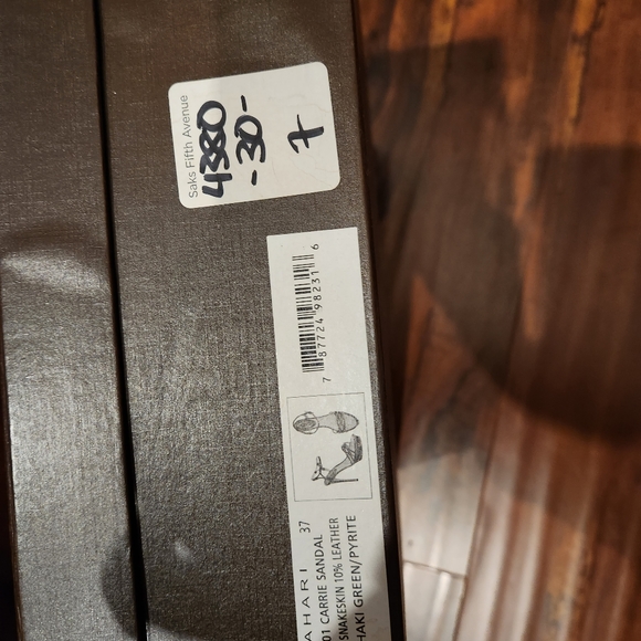 Elie Tahari Real Snakeskin Heeled Sandal Pumps Khaki - Picture 8 of 8